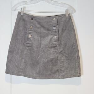 LF Grey Corduroy A-Line Mini Skirt NWT Size 8